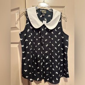 Derek Heart Sleeveless Scottie Printed Dress Shirt